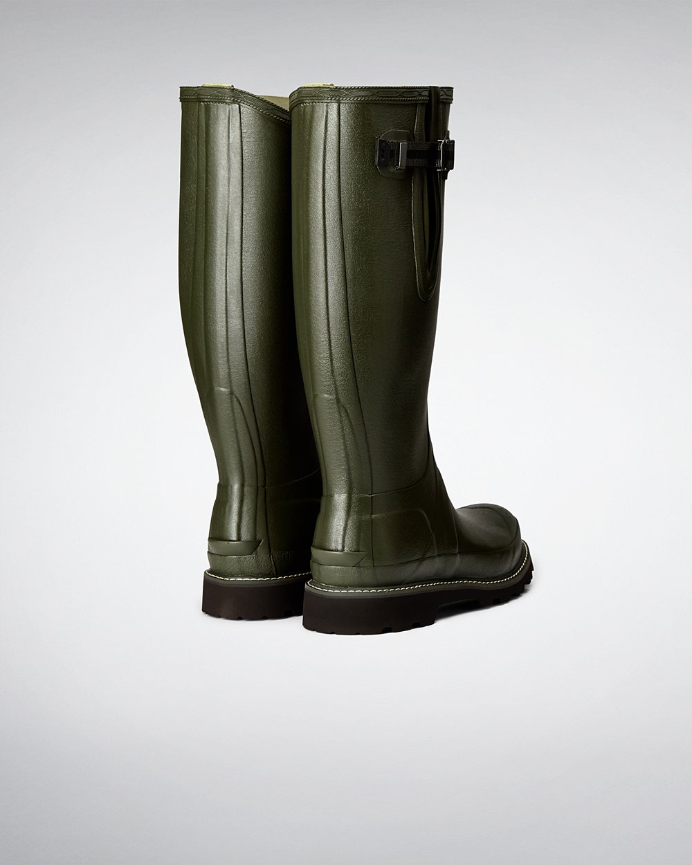 Hunter Balmoral Side Adjustable Tall Rain Boots - Shop Mens Dark Olive - DABHPU035